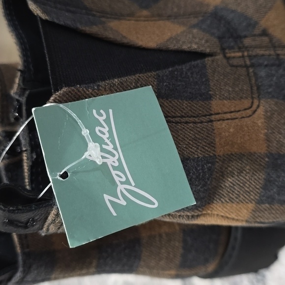 ZODIAC Shiloh Chunky Water Repellent Chelsea Bootie, Tan Black Buffalo Plaid 7.5 - Picture 6 of 15